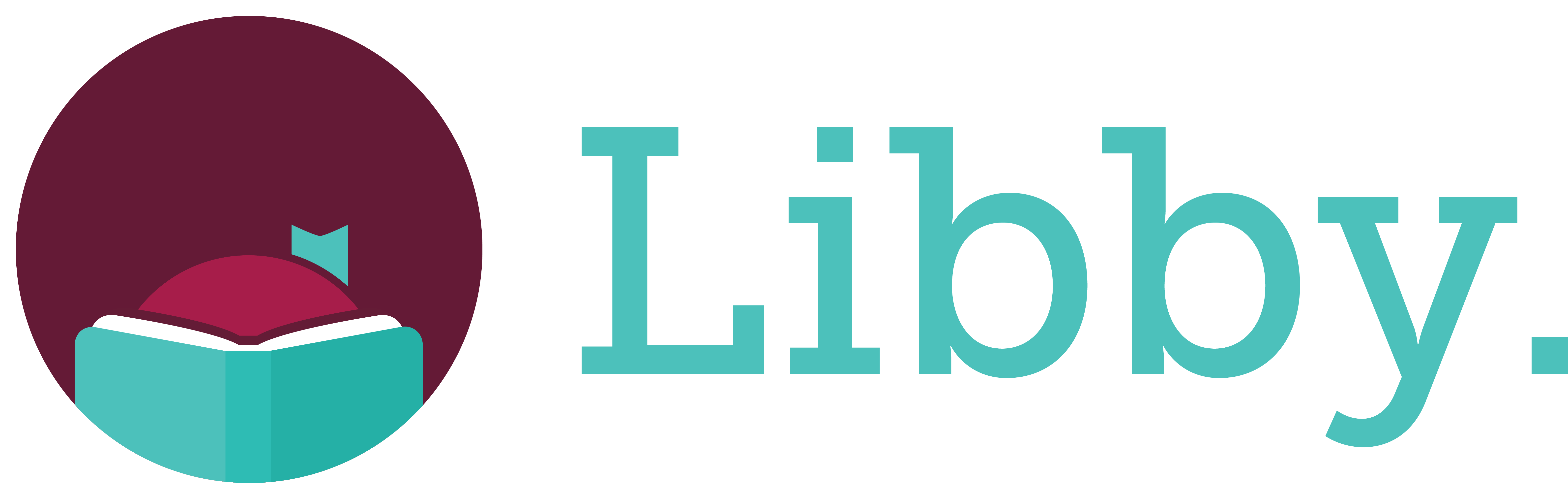 Libby logo, link to the page about the Libby online reading service.